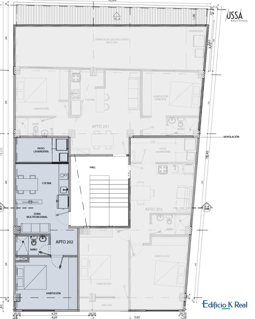 Edificio K Real Plano general SEGUNDO PISO 202