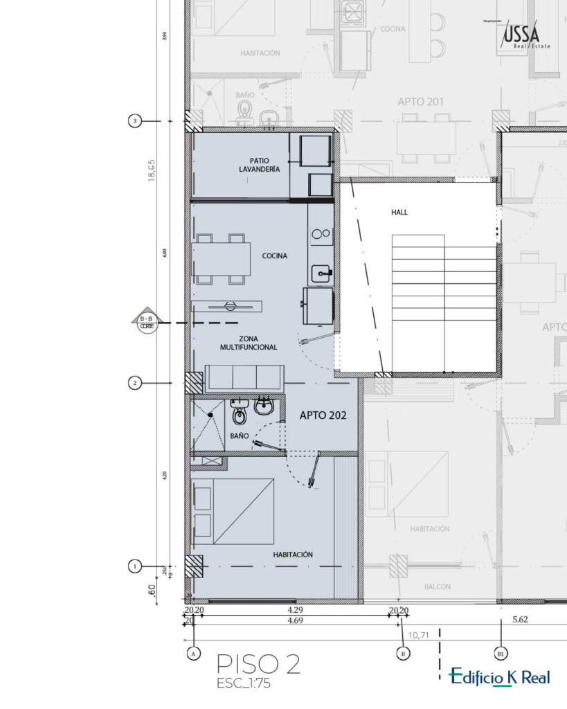 Distribución Base Plano general SEGUNDO PISO 202