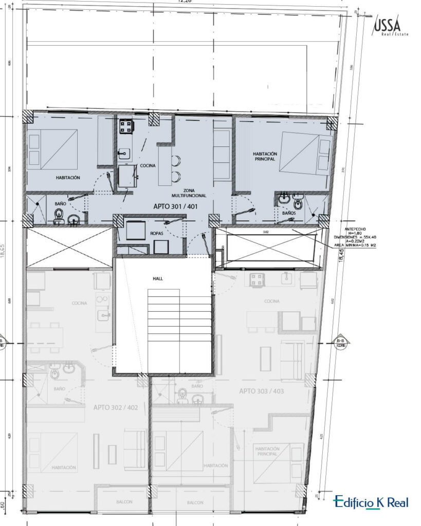 Plano general TERCER PISO 301-401